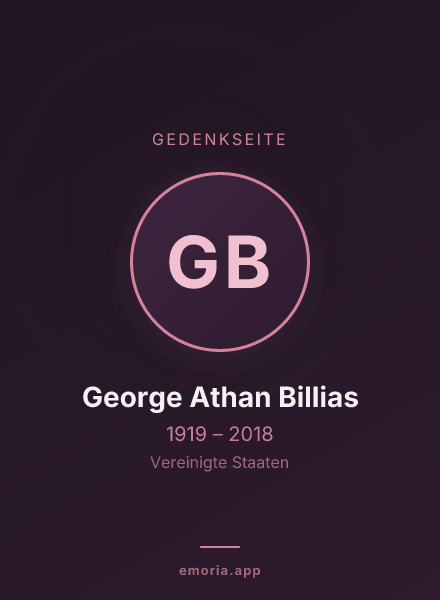 Gedenkportrait von George Athan Billias