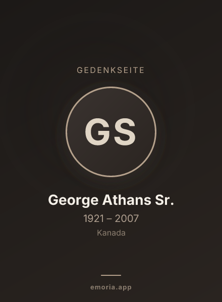 Gedenkportrait von George Athans Sr.