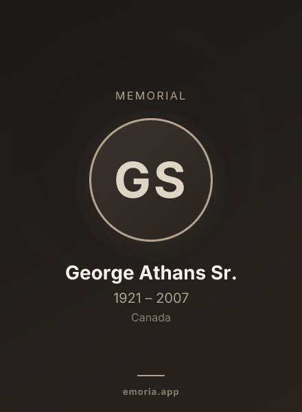 Memorial portrait of George Athans Sr.