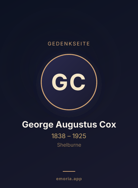 Gedenkportrait von George Augustus Cox