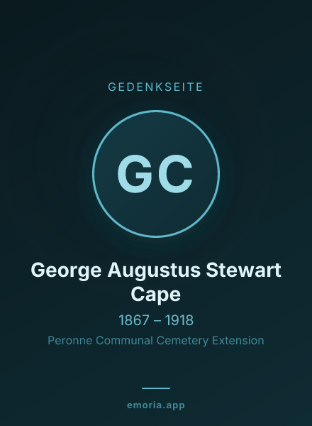 Gedenkportrait von George Augustus Stewart Cape