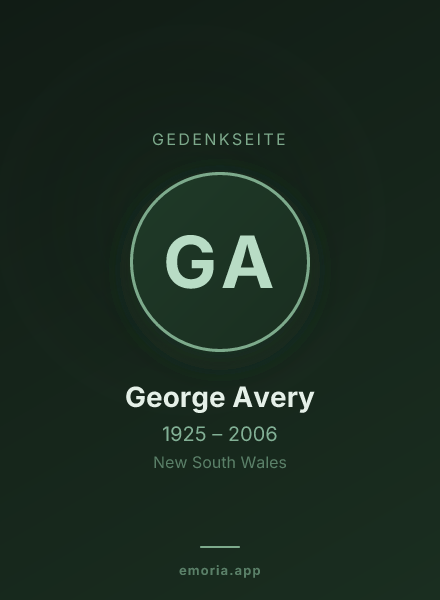 Gedenkportrait von George Avery