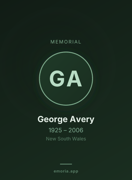 Memorial portrait of George Avery