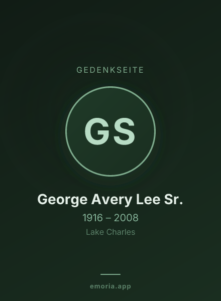 Gedenkportrait von George Avery Lee Sr.