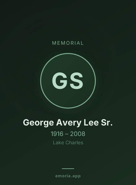 Memorial portrait of George Avery Lee Sr.