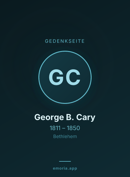 Gedenkportrait von George B. Cary