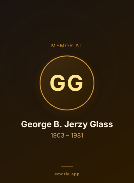 Memorial portrait of George B. Jerzy Glass