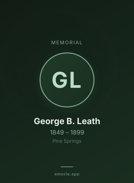 Memorial portrait of George B. Leath