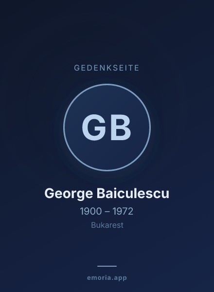 Gedenkportrait von George Baiculescu