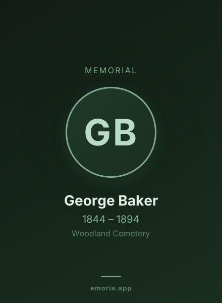 Memorial portrait of George Baker