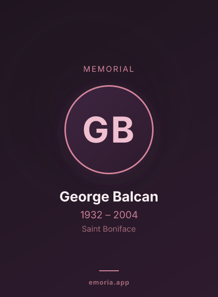 Memorial portrait of George Balcan