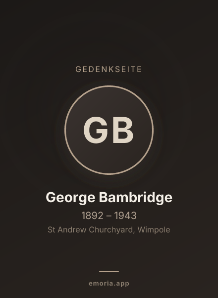 Gedenkportrait von George Bambridge