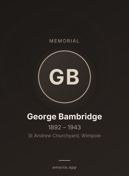 Memorial portrait of George Bambridge