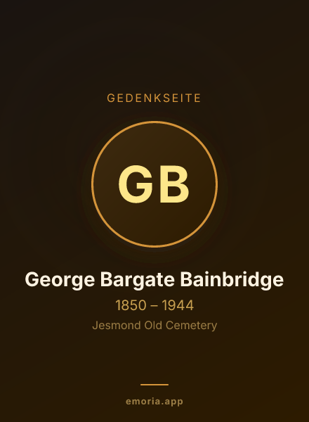 Gedenkportrait von George Bargate Bainbridge