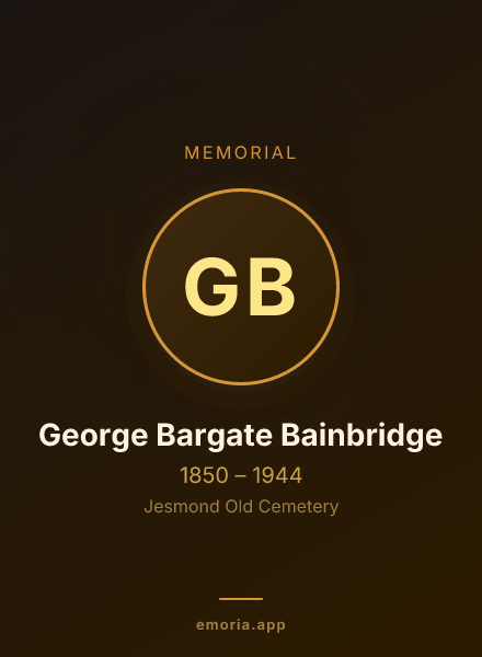 Memorial portrait of George Bargate Bainbridge