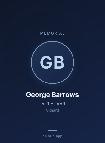 Memorial portrait of George Barrows