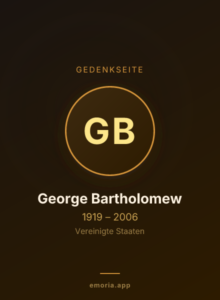 Gedenkportrait von George Bartholomew