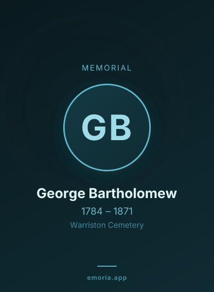 Memorial portrait of George Bartholomew