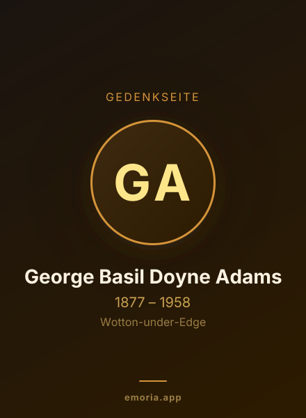 Gedenkportrait von George Basil Doyne Adams
