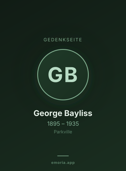 Gedenkportrait von George Bayliss