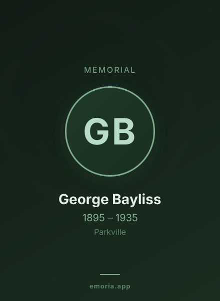 Memorial portrait of George Bayliss