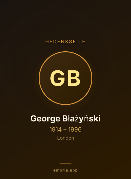 Gedenkportrait von George Błażyński