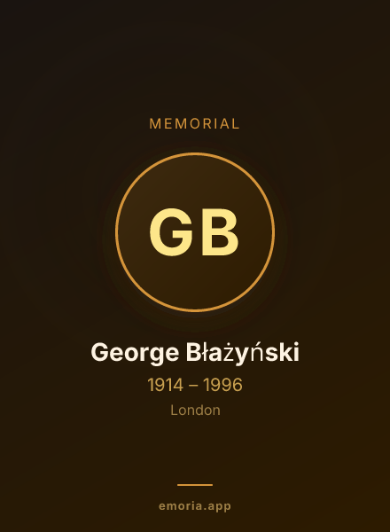 Memorial portrait of George Błażyński