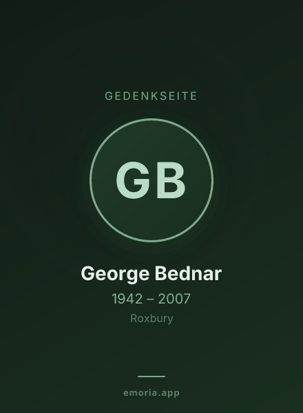 Gedenkportrait von George Bednar