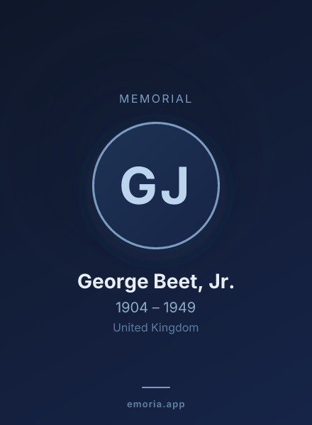 Memorial portrait of George Beet, Jr.