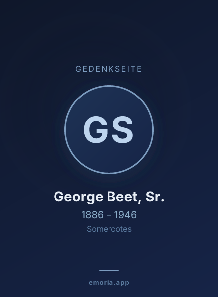 Gedenkportrait von George Beet, Sr.