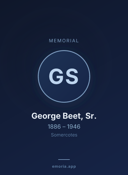 Memorial portrait of George Beet, Sr.