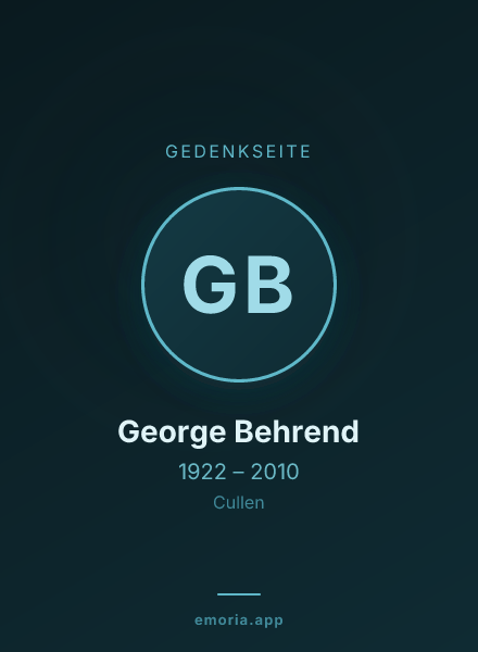 Gedenkportrait von George Behrend