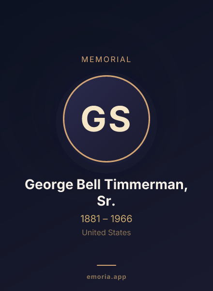 Memorial portrait of George Bell Timmerman, Sr.