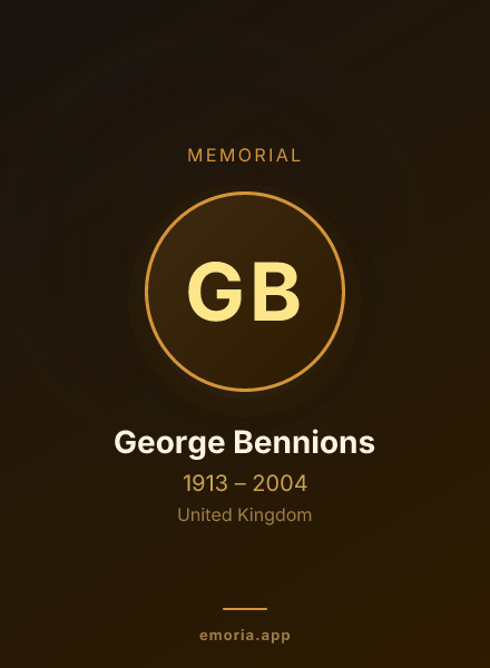 Memorial portrait of George Bennions