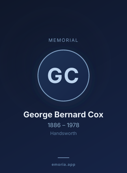 Memorial portrait of George Bernard Cox