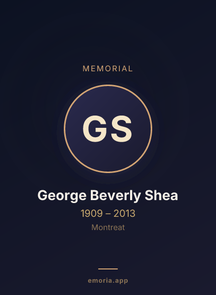 Memorial portrait of George Beverly Shea