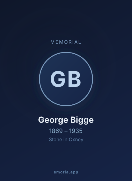 Memorial portrait of George Bigge