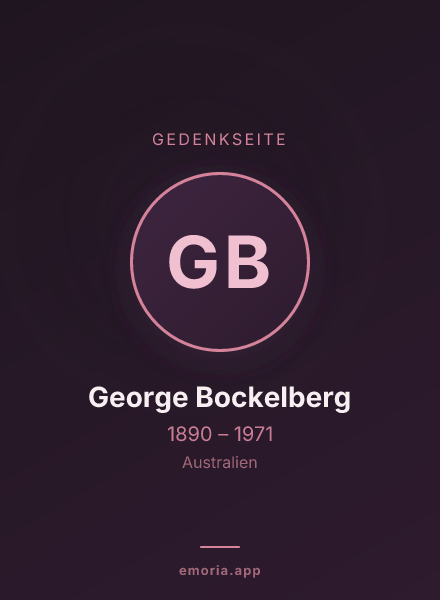 Gedenkportrait von George Bockelberg