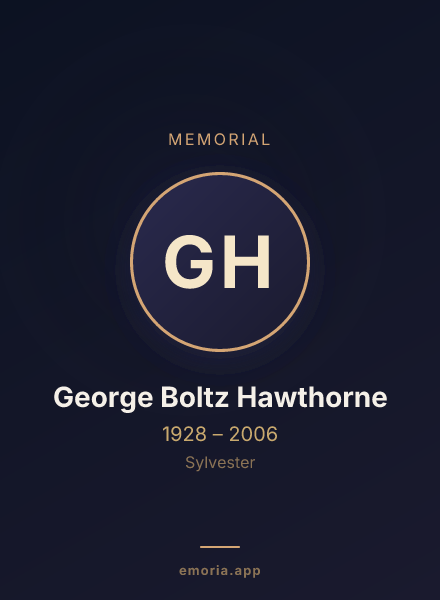 Memorial portrait of George Boltz Hawthorne