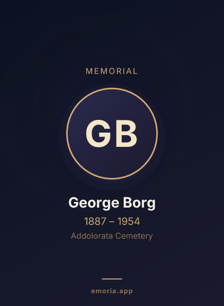 Memorial portrait of George Borg