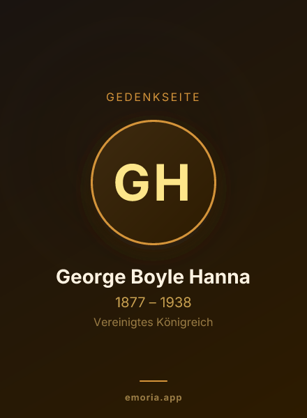 Gedenkportrait von George Boyle Hanna