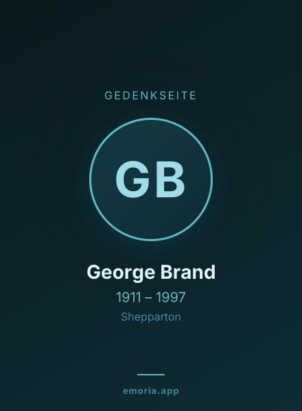 Gedenkportrait von George Brand