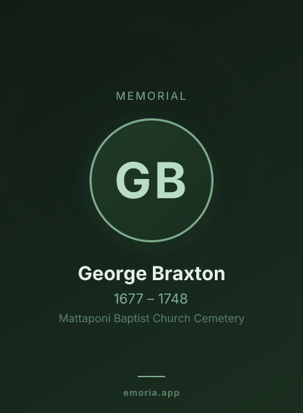 Memorial portrait of George Braxton
