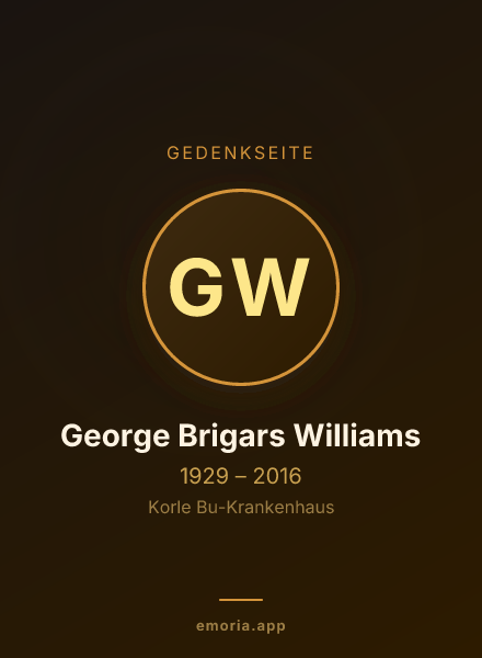 Gedenkportrait von George Brigars Williams