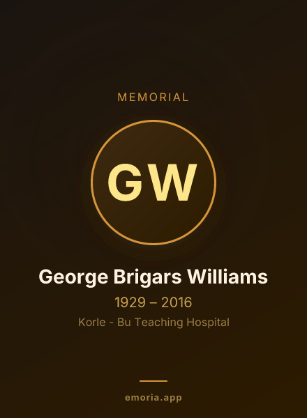 Memorial portrait of George Brigars Williams