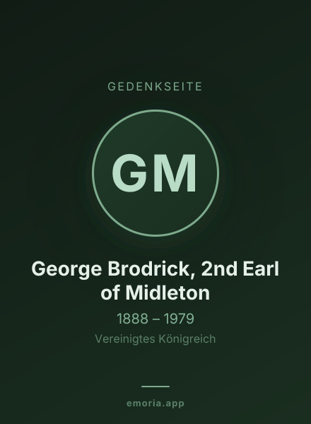 Gedenkportrait von George Brodrick, 2nd Earl of Midleton