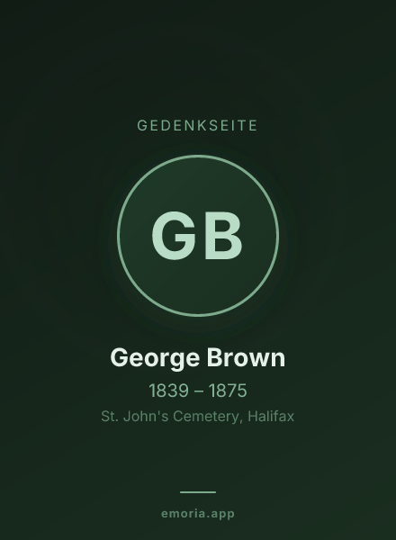 Gedenkportrait von George Brown