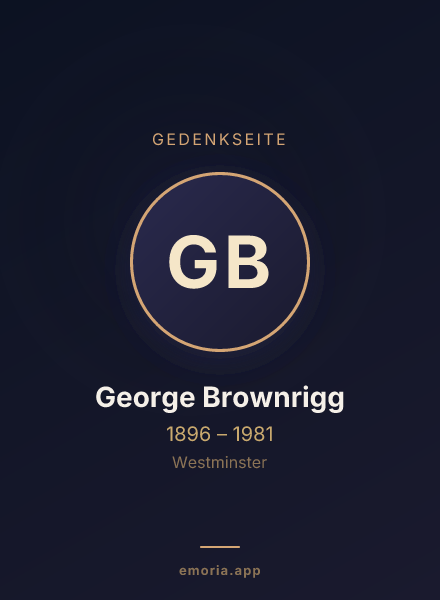 Gedenkportrait von George Brownrigg
