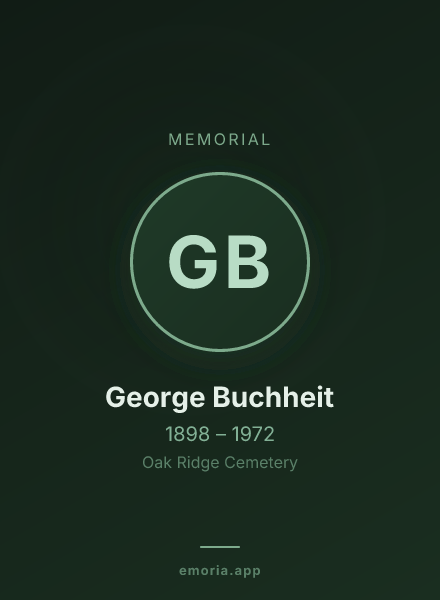 Memorial portrait of George Buchheit