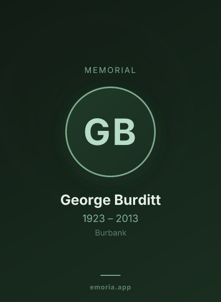 Memorial portrait of George Burditt